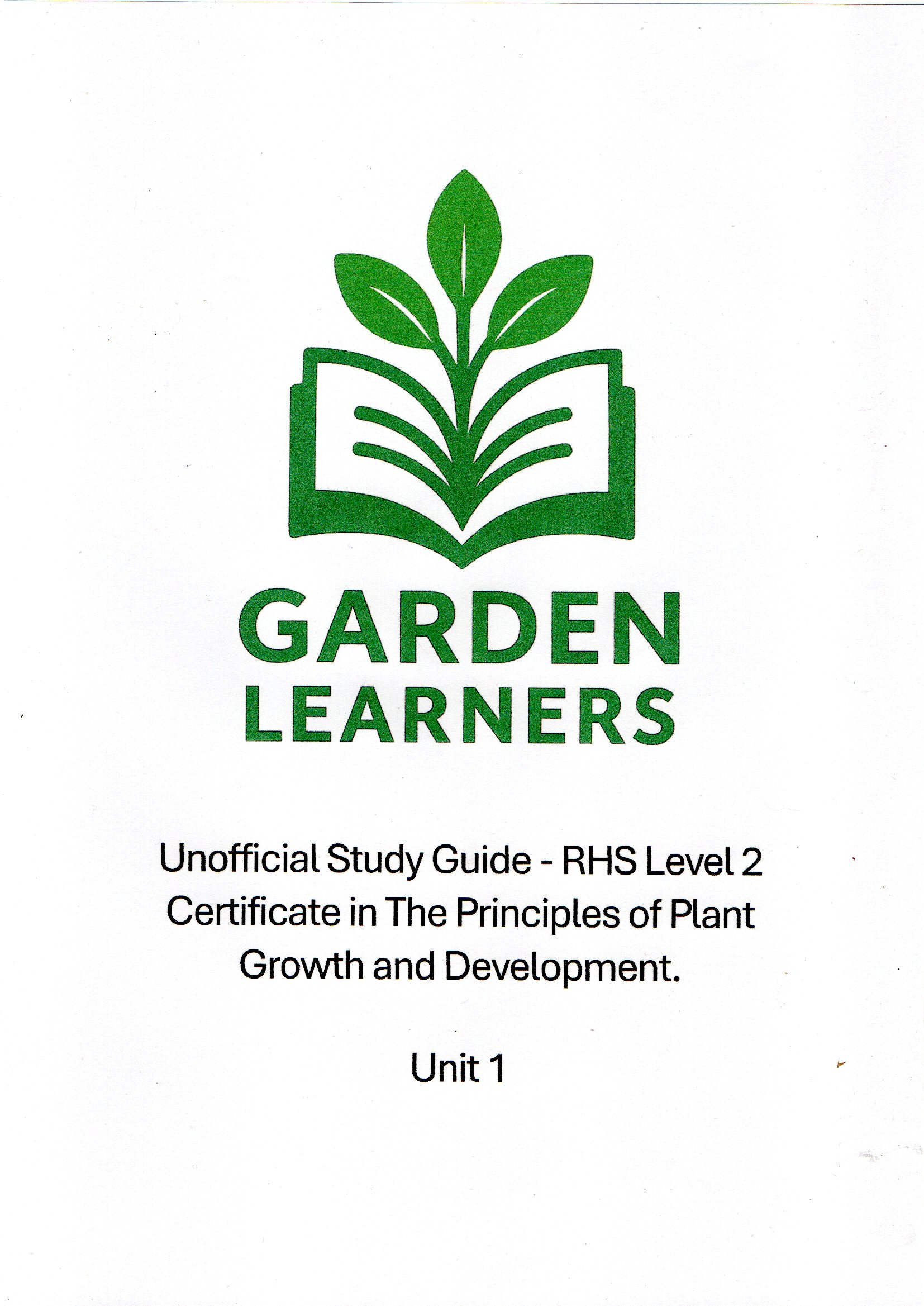 RHS Level 2 Unit 1 Study Guides - Plant Growth and Development