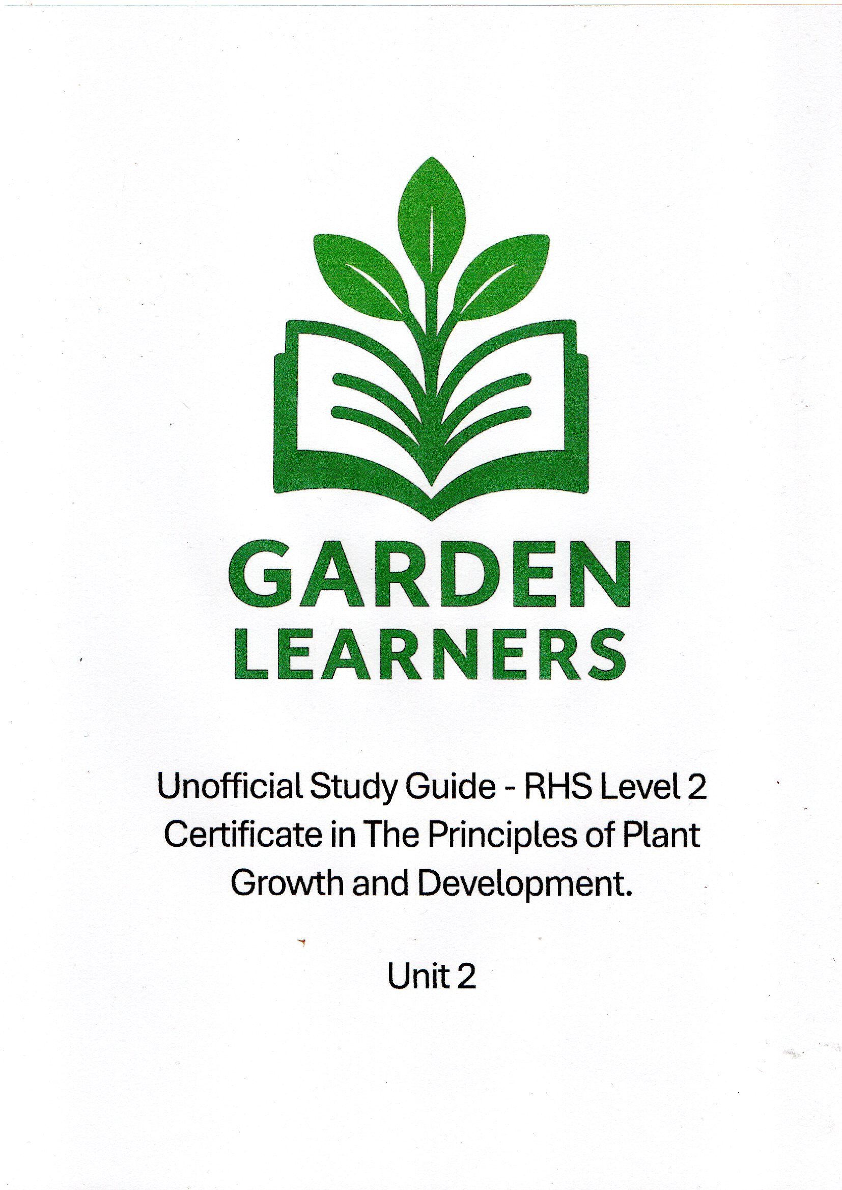 RHS Level 2 Unit 2 Study Guides - Plant Growth and Development